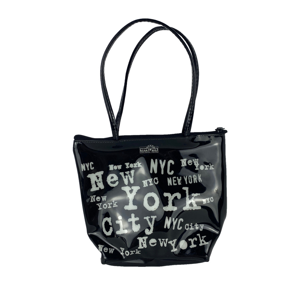 Vintage Toys R Us New York Times Square Tiny Purse Tote Bag Black PVC Y2K 2001